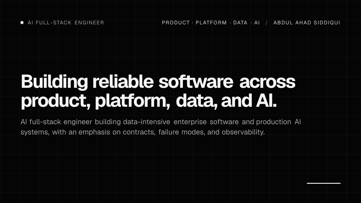 Abdul Ahad Siddiqui — Software Engineer